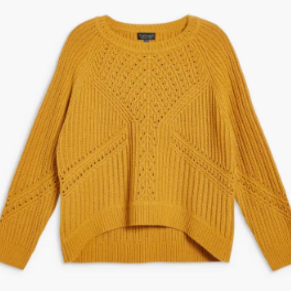 Topshop Rib & Pointelle Stitch Sweater